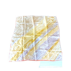 Glentex Scarf Square Made In Japan Yellow Gray Pink 1950's Design
